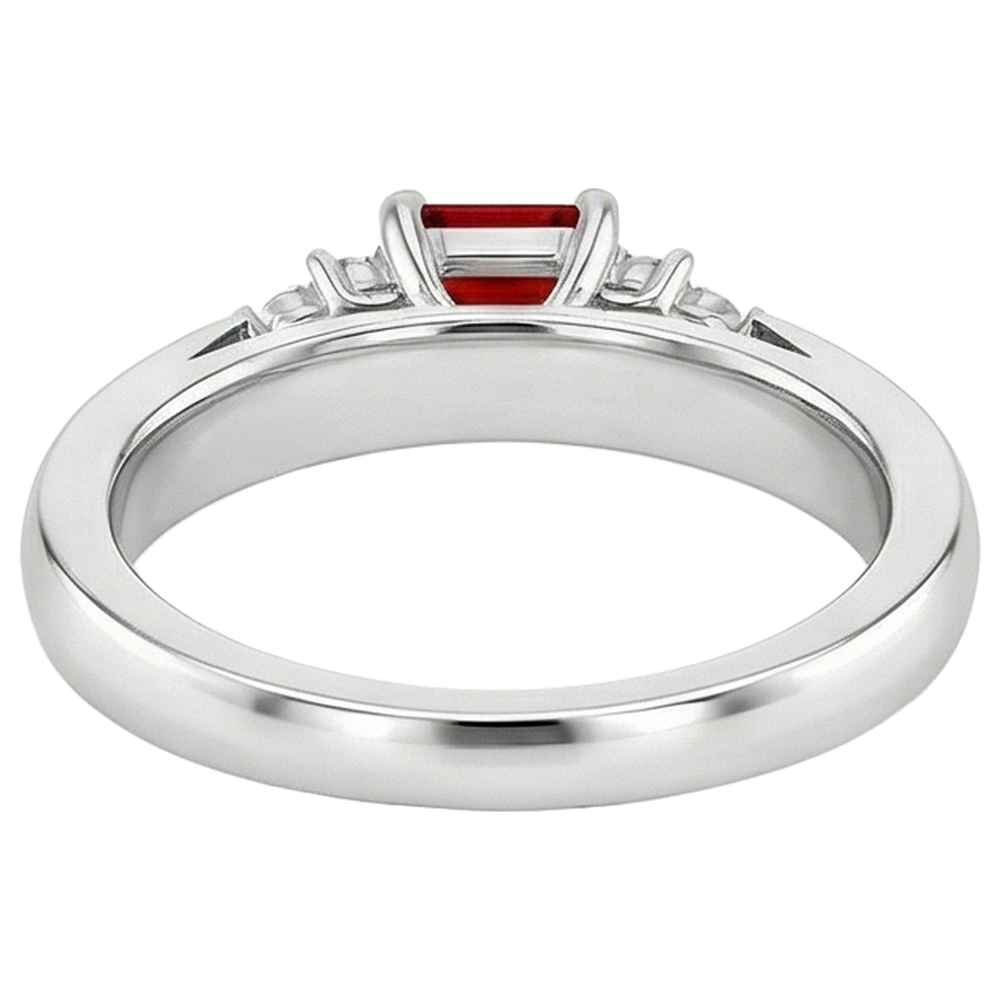 Roter Rubin und Diamanten 3.40 Karat Ring Weißgold 14K