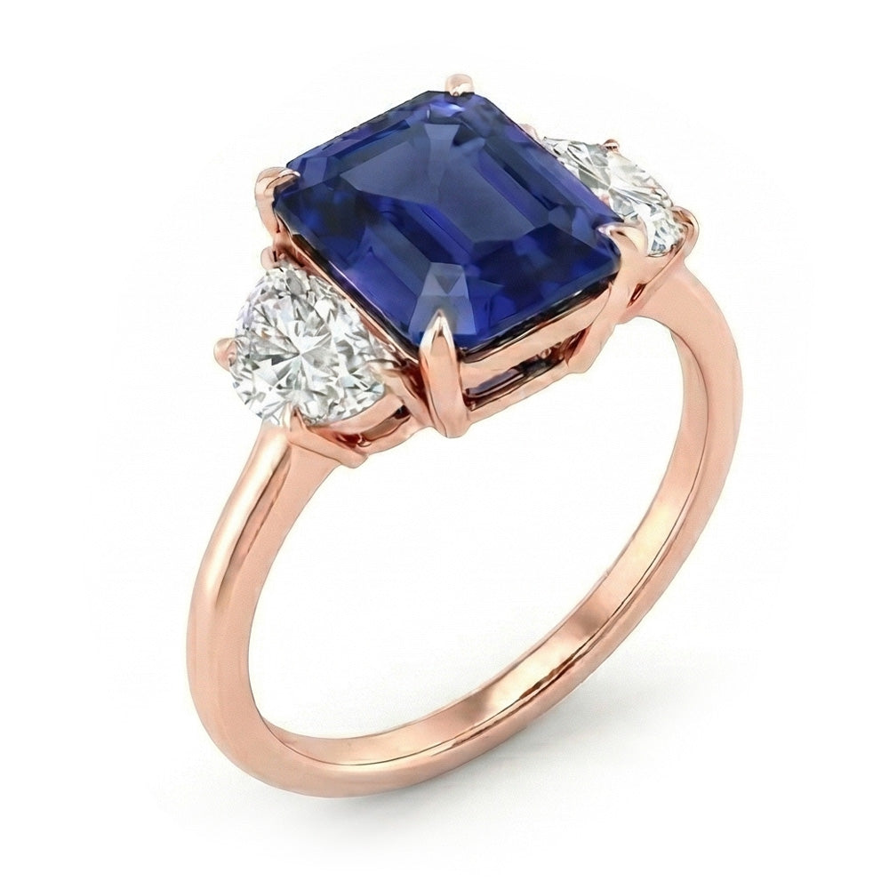 echter baguette diamant 4Karat ring Vorderansicht