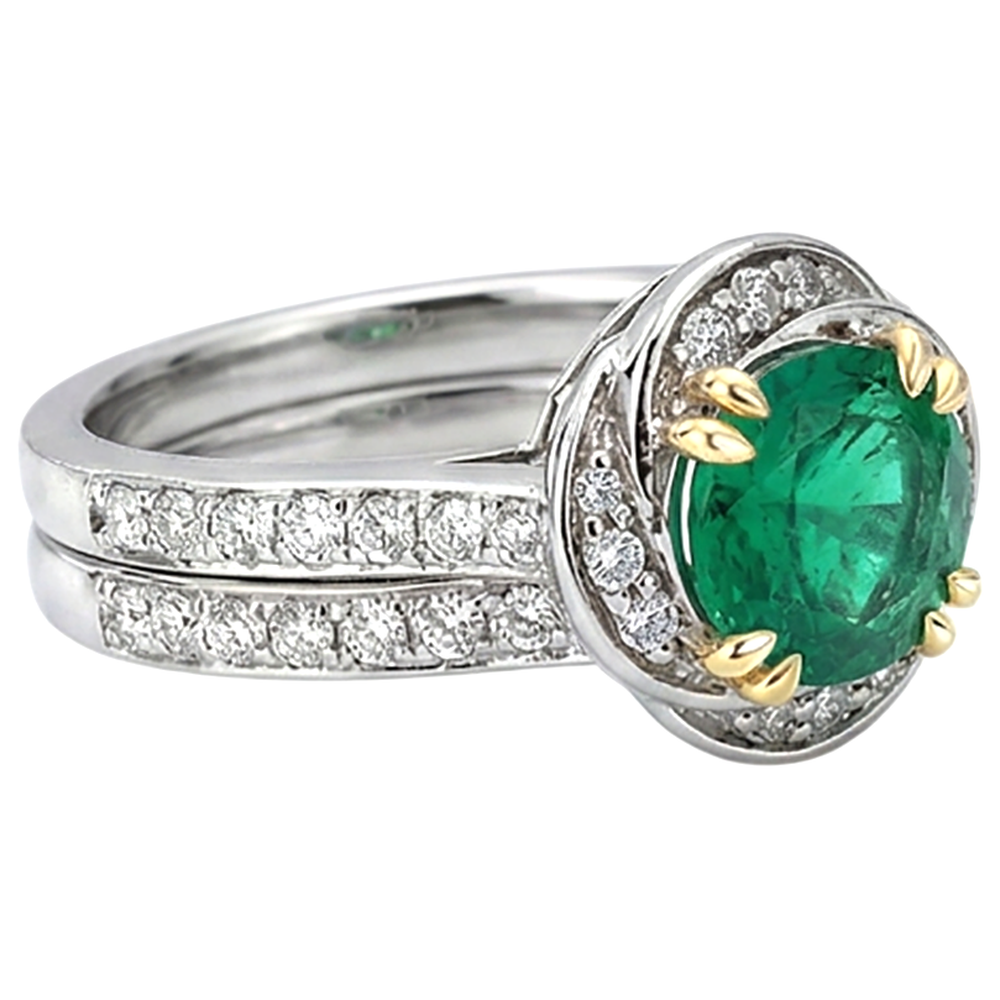 Feiner Edler Smaragd Edelstein-Ring 2,50 Karat – Profilansicht