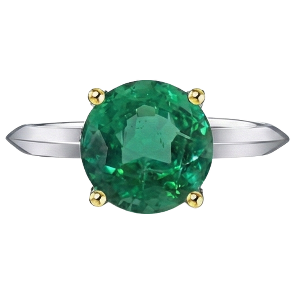 Funkelnder Smaragd Edelstein-Ring 3,50 Karat – Profilansicht