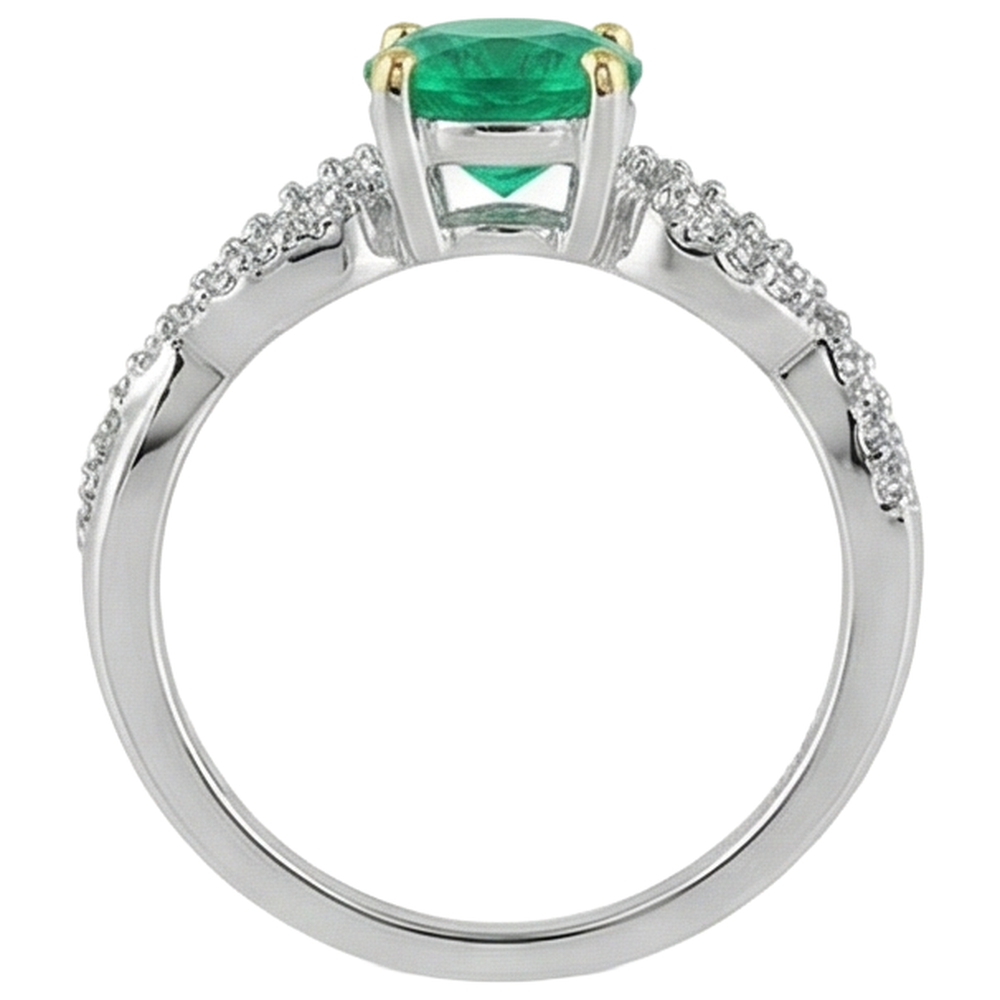 Echter Smaragd Edelstein-Ring – Draufsicht