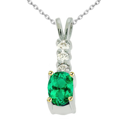 Edelstein-Anhänger Bicolor 14K Gold – Kolumbianischer Smaragd