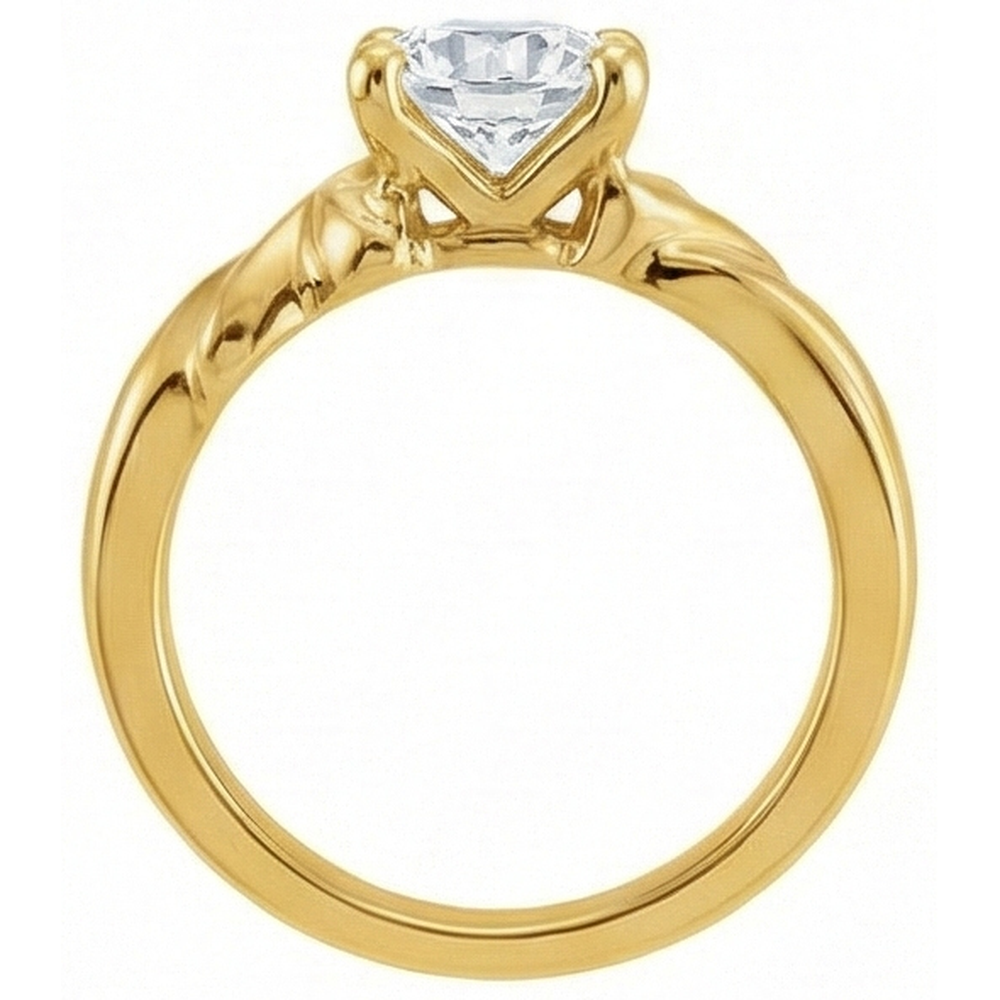 Echter Edler Diamant Einzelstein-Ring – Frontansicht