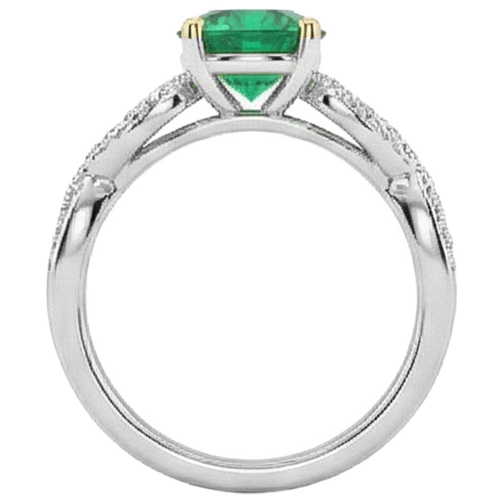 Edler Edler Smaragd Farbstein-Ring 1,50 Karat – Draufsicht