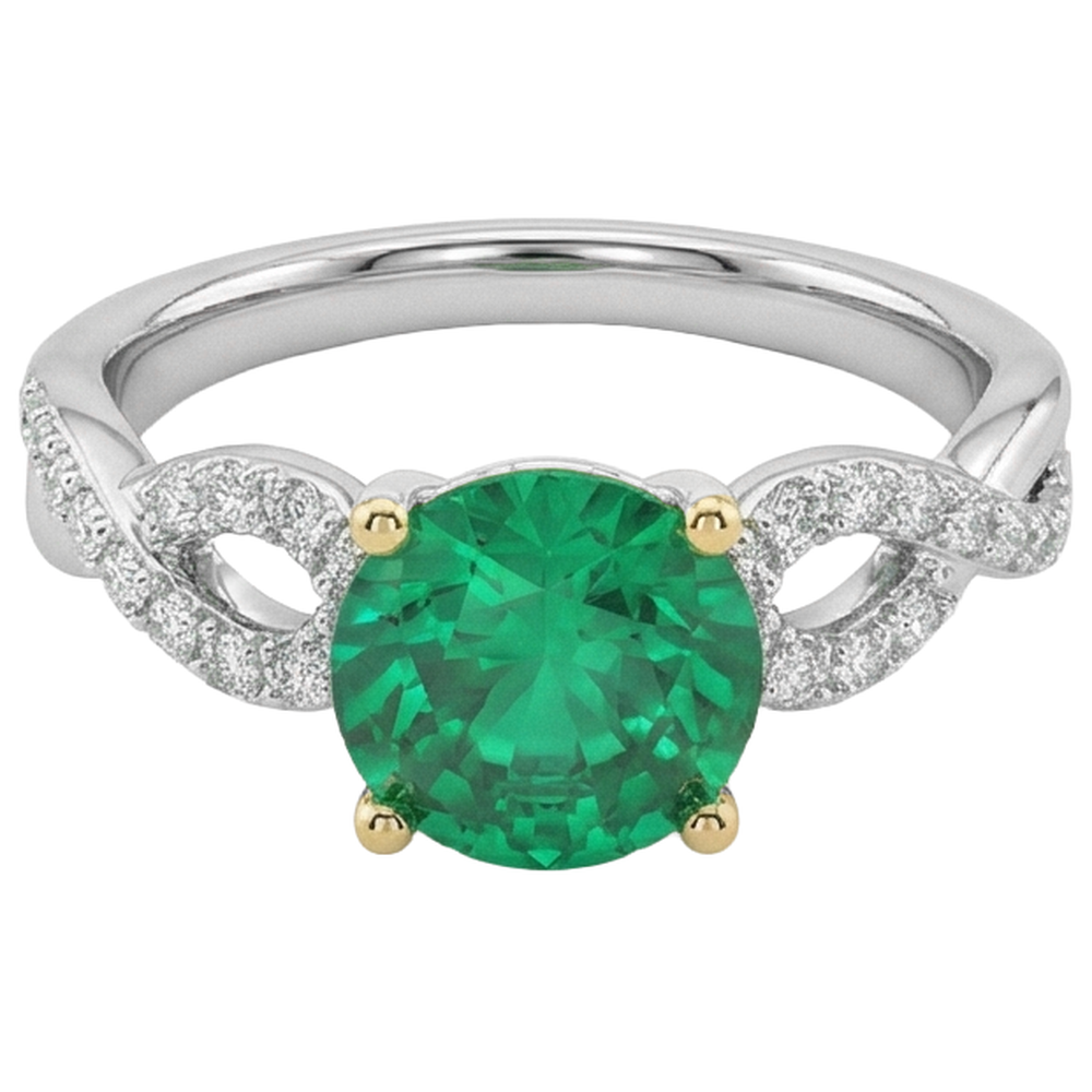 Edler Edler Smaragd Farbstein-Ring 1,50 Karat – Schrägansicht