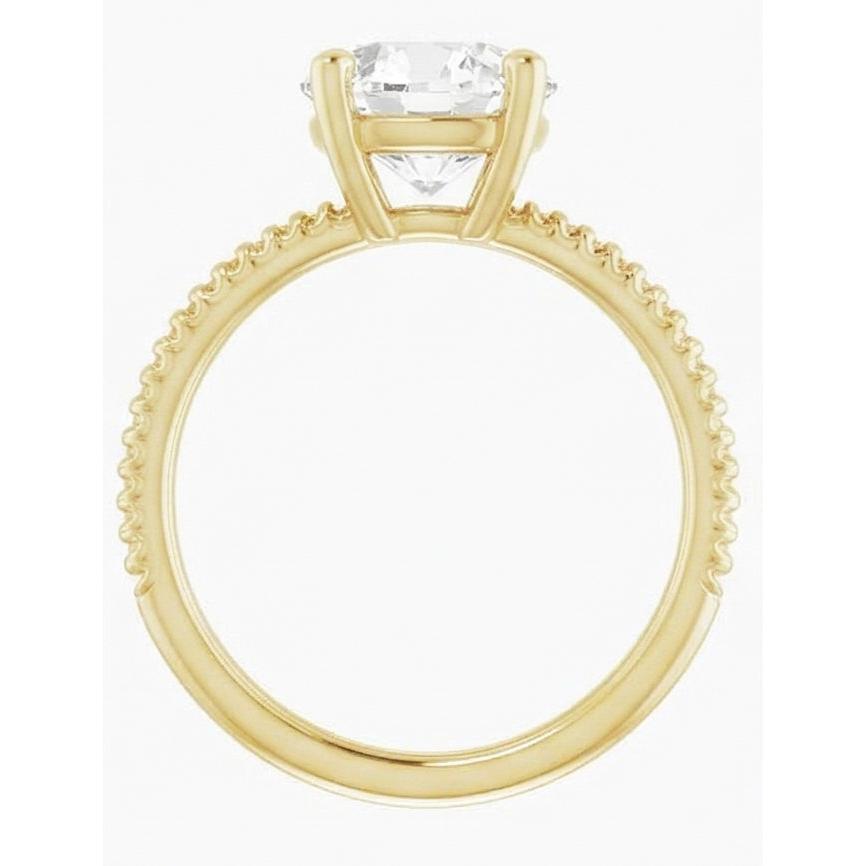 Brillant Einzelstein-Ring 2,50-Karat 14K Gelbgold – Seitenansicht