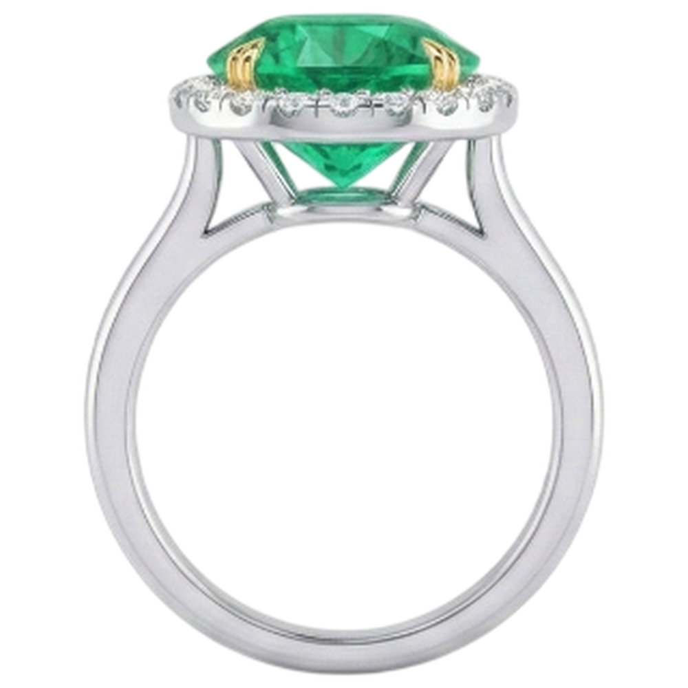 Authentischer Kolumbianischer Smaragd Schmuckstein-Ring – Draufsicht