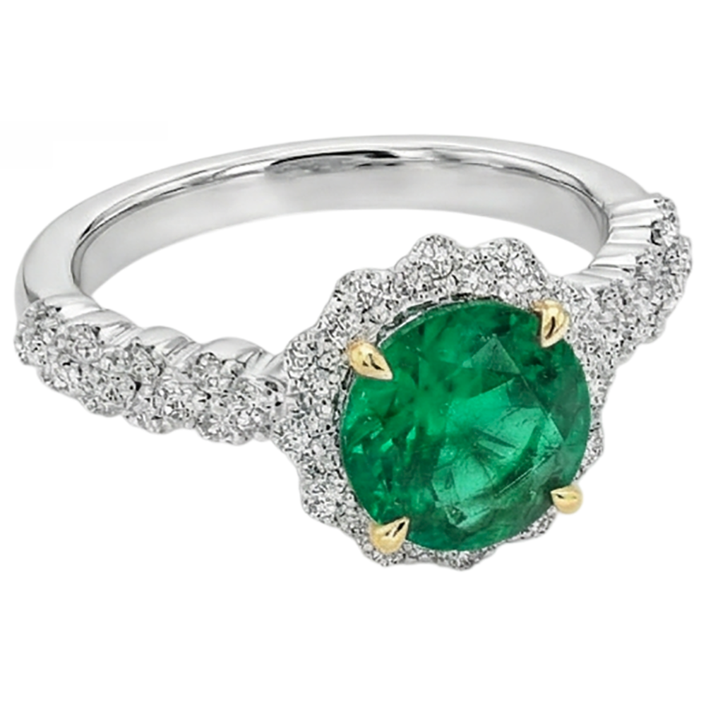 Luxuriöser Farbstein-Ring 3 Karat – Profilansicht