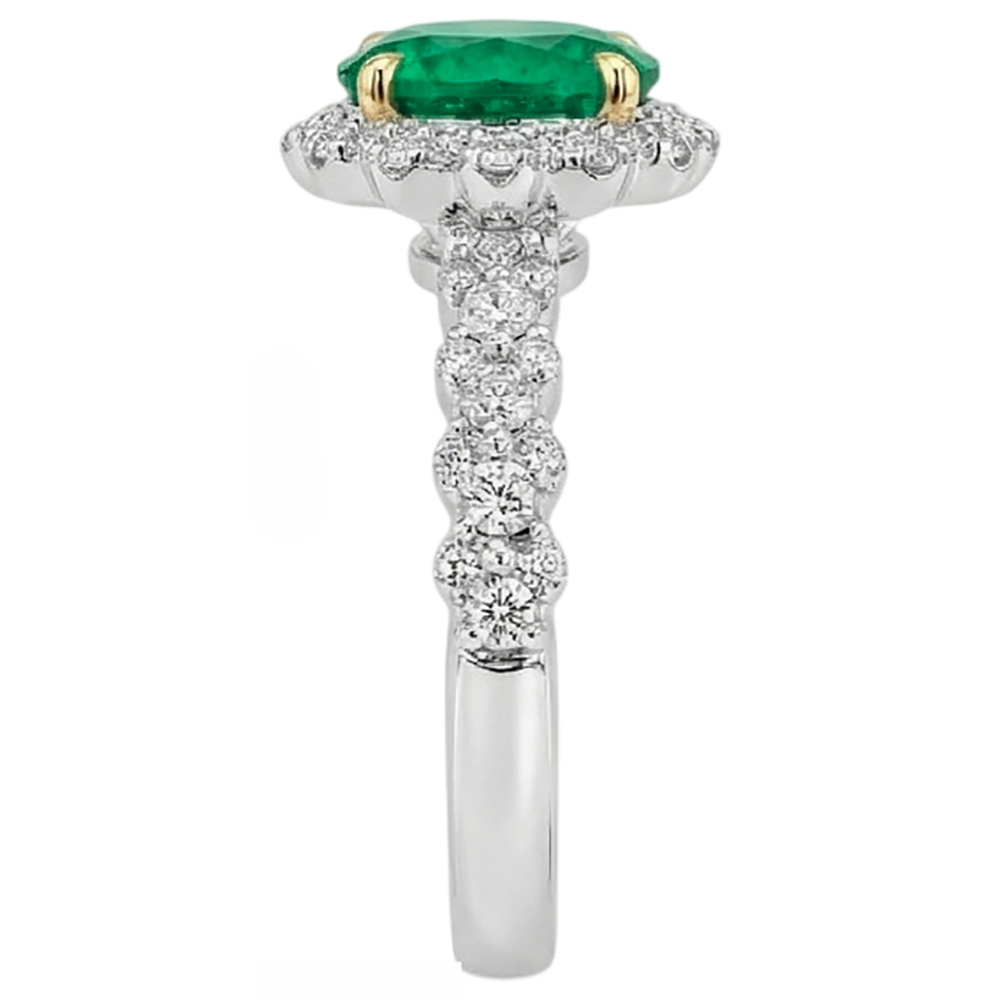 Erdgewonnener Edler Smaragd Farbstein-Ring – Rückansicht