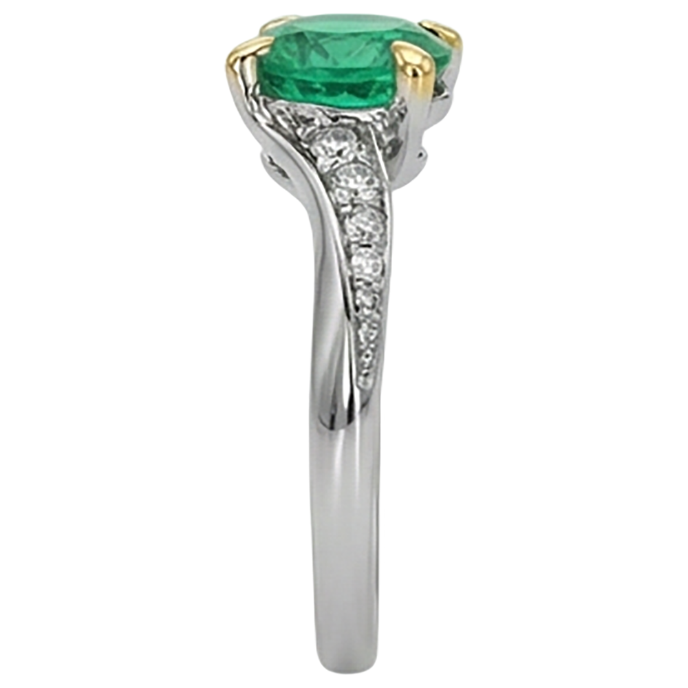 Schimmernder Smaragd Farbstein-Ring 2,50 Karat – Rückansicht