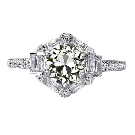 Authentischer Edler Diamant Halo-Ring – Hauptansicht