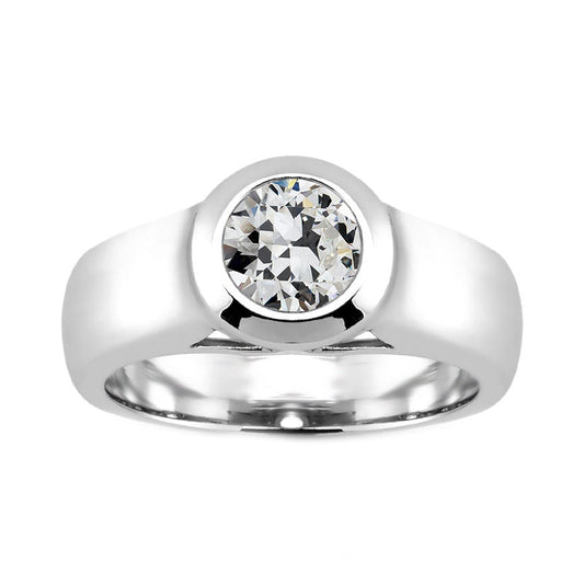 Old Mine Cut Diamant Ring in 14K Weißgold – Hauptansicht