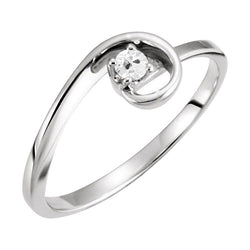 Einzelstein-Ring 14K Weißgold – Edler Diamant Old Mine Cut 1