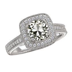 Brillant Halo-Fassung Ring 3 Karat F/VS1 – 14K Weißgold
