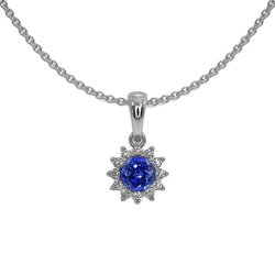 Authentischer Royalblauer Saphir Edelstein-Anhänger – 14K