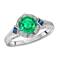 Glänzender Edler Smaragd Edelstein-Ring 2,50 Karat