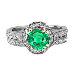 Edler Smaragd Edelstein-Ring – Pavé 2,50 Karat 14 Karat