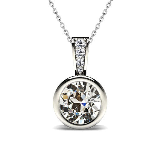 Anhänger 14K Weißgold mit Edler Diamant – Hauptansicht