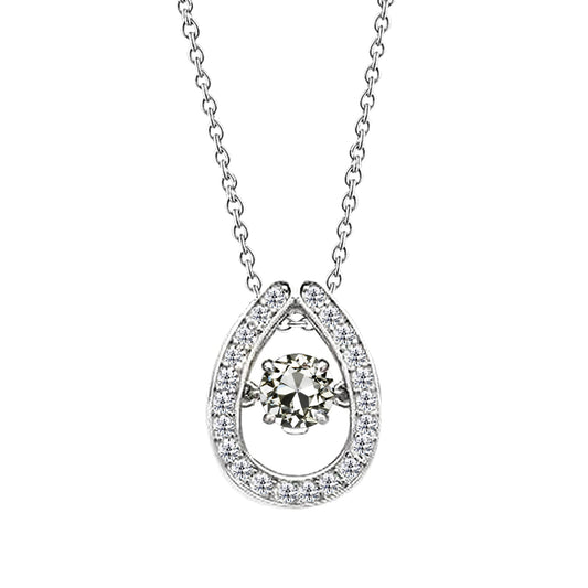 Hänge-Anhänger 14K Weißgold mit Diamant – Hauptansicht