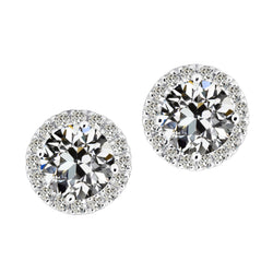 Schimmernder Antik-Kissen-Schliff Brillant Ohrringe – 2 Karat