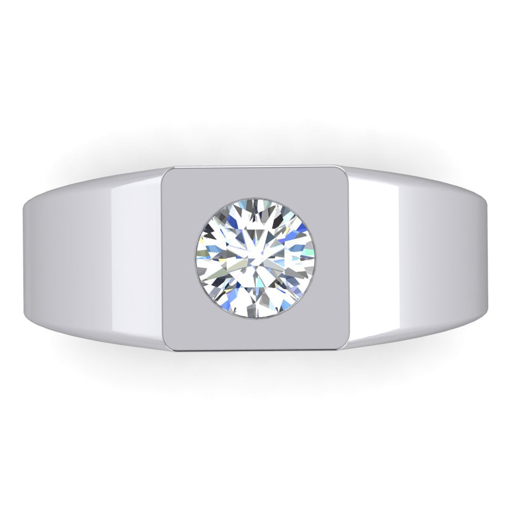Brillant Herrenring 1 Karat 10K White Gold – Seitenansicht