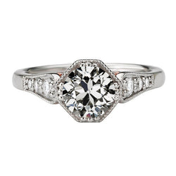 Glänzender Solitär-Ring mit Akzenten – Diamant 2,50 Karat |