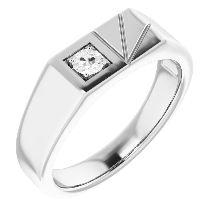 Authentischer Diamant Einzelstein-Ring – Hauptansicht