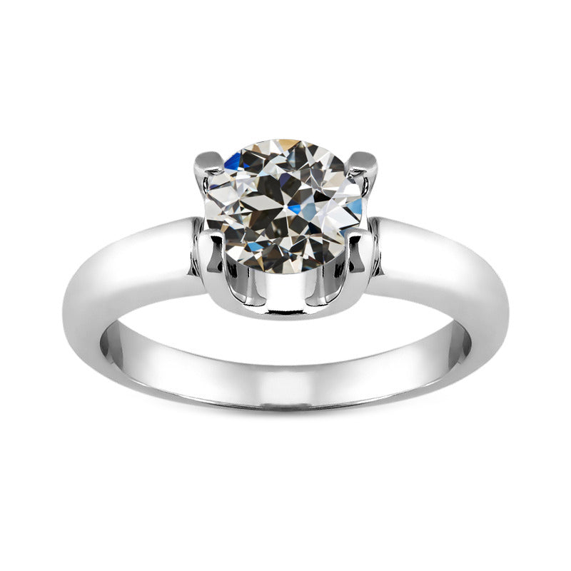 Einzelstein-Ring 14K Weißgold mit Diamant – Hauptansicht