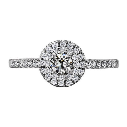 Erdgewonnener Edler Diamant Halo-Verlobungsring – Hauptansicht