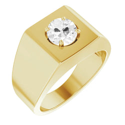 Antik-Kissen-Schliff Diamant Herrenring 1,50 Karat