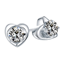 Ohrringe 14K Weißgold – Edler Diamant Old Mine Cut 2 Karat