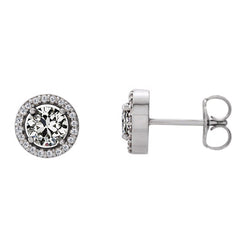 14K Weißgold Ohrstecker mit Edler Diamant – 1 Karat