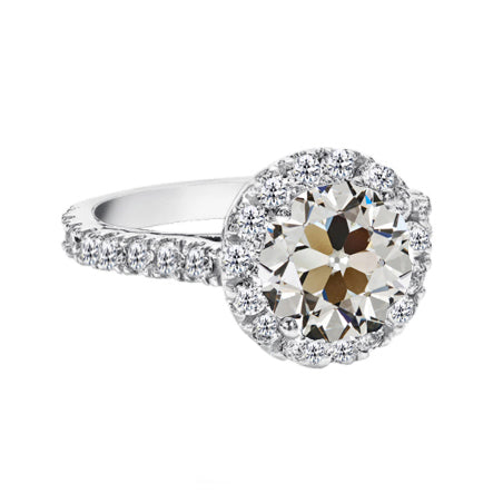 Luxuriöser Diamant Halo-Verlobungsring 3 Karat – Hauptansicht