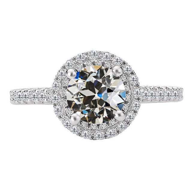 Designer Halo-Fassung Ring 4 Karat – Hauptansicht