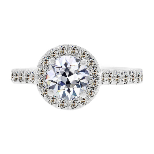 Zeitloser Diamant Halo-Fassung Ring 3,50 Karat – Hauptansicht