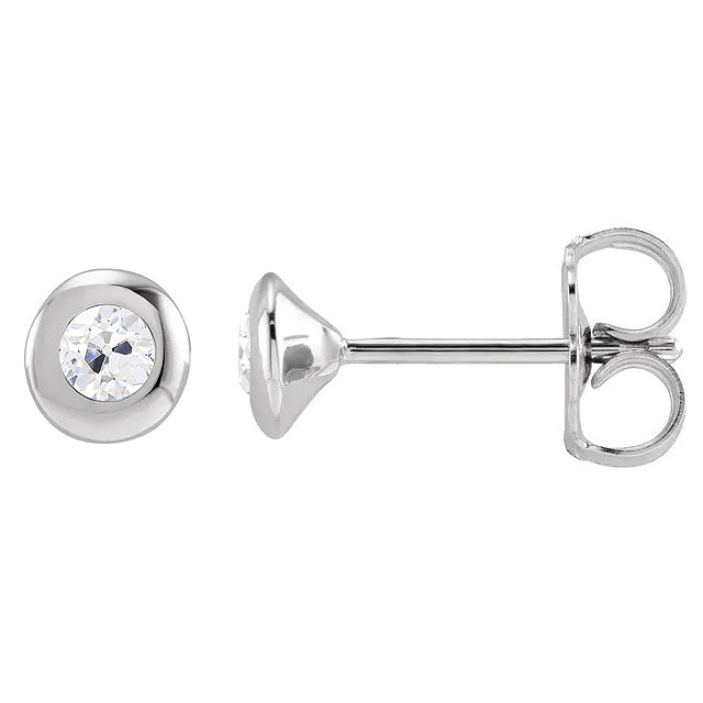 Echter Edler Diamant Ohrstecker – Frontansicht