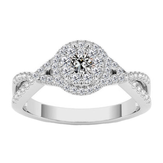 Strahlender Halo-Ring 1 Karat – Hauptansicht
