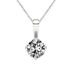 14 Karat Weißgold Diamant Anhänger – 1,50-Karat Old Mine Cut