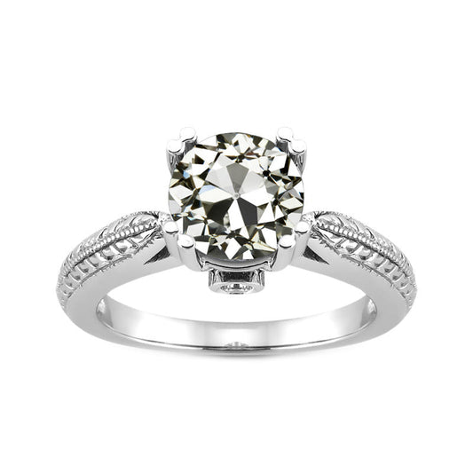 Antik-Kissen-Schliff Brillant Ring in 14K Weißgold – Hauptansicht