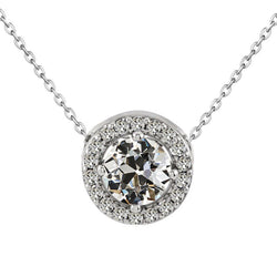 14K Weißgold Brillant Halo – 3,50-Karat Old Mine Cut