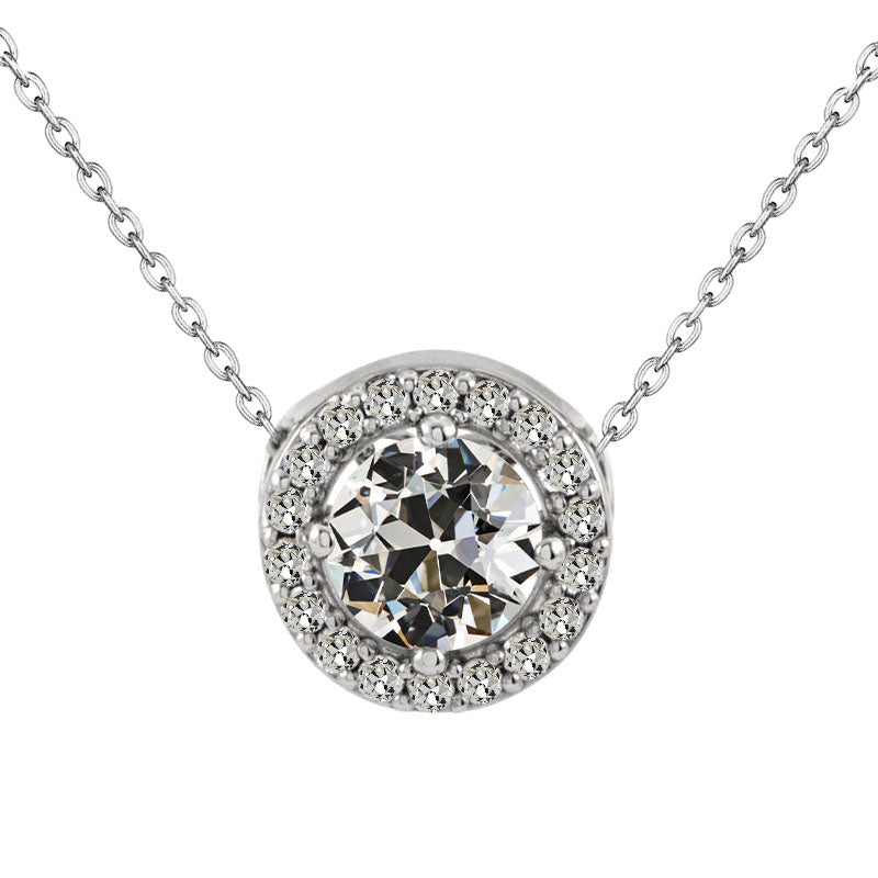 Naturreiner Brillant Halo 3,50 Karat 14K Weißgold – Hauptansicht