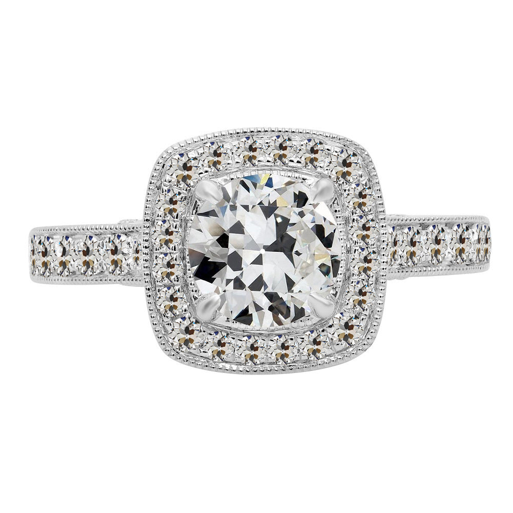 Erdgewonnener Brillant Halo-Fassung Ring – Hauptansicht