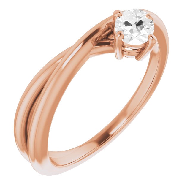 Erdgewonnener Diamant Einzelstein-Ring – Hauptansicht