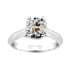 Einzelstein-Ring 14 Karat Weißgold – Diamant Antik-Kissen-Schliff