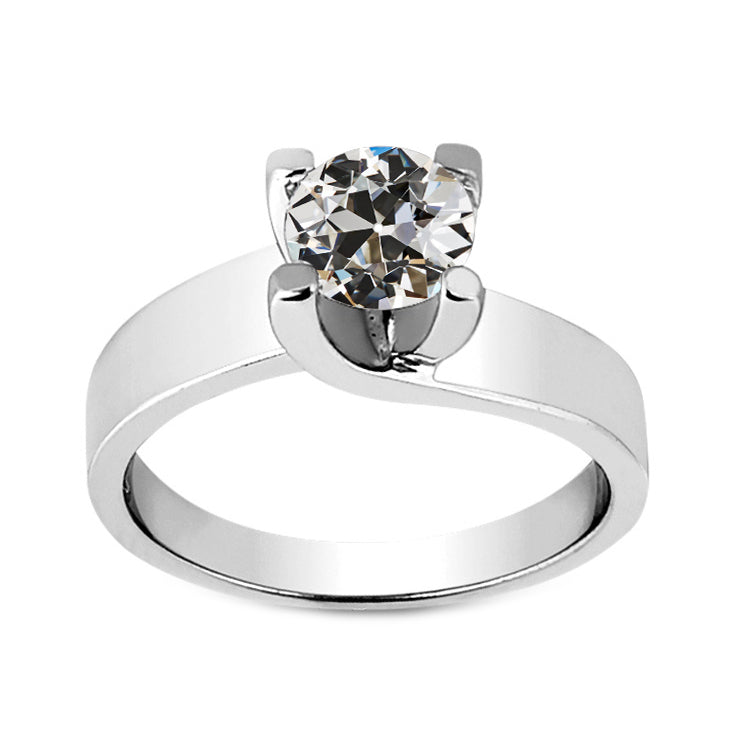 Antik-Kissen-Schliff Diamant Ring in 14K Weißgold – Hauptansicht