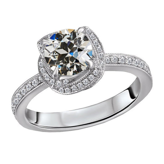 Luxuriöser Edler Diamant Solitär-Ring mit Akzenten 3 Karat – Hauptansicht