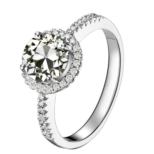 Halo-Fassung Ring 14 Karat Weißgold mit Diamant – Hauptansicht