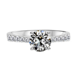 Designer Solitär mit Seitensteinen mit Jubiläumsring Brillant