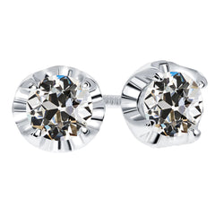 Naturreiner Antiker Europäischer Schliff Diamant Ohrhänger 2,50