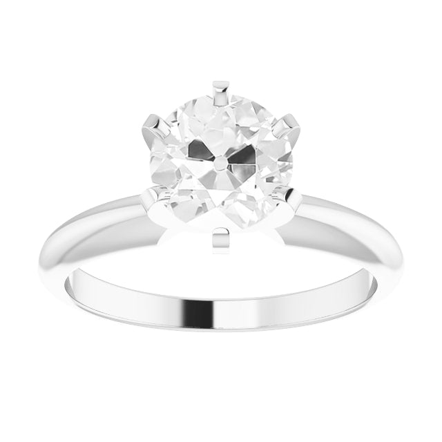 Antik-Kissen-Schliff Diamant Ring in 14K Weißgold – Hauptansicht